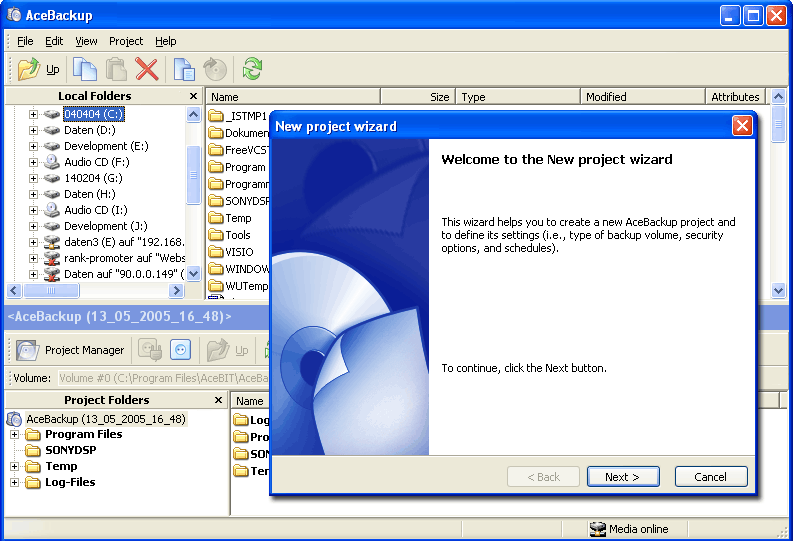 AceBackup Screenshot